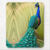 Blauer Pfau im Gras Mousepad (Vorne)