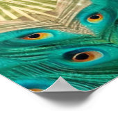 Blauer Pfau im Gras Poster (Ecke)