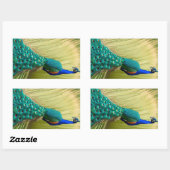 Blauer Pfau im Gras Rechteckiger Aufkleber (Blatt)