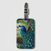 Blauer Pfau im Wald Gepäckanhänger (Vorderseite Vertikal)