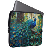 Blauer Pfau im Wald Laptopschutzhülle (Vorne Rechts)