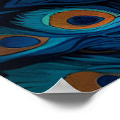 Blauer Pfau im Wald Poster (Ecke)