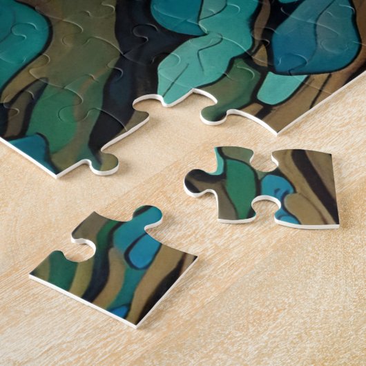 Blauer Pfau im Wald Puzzle (Seite)