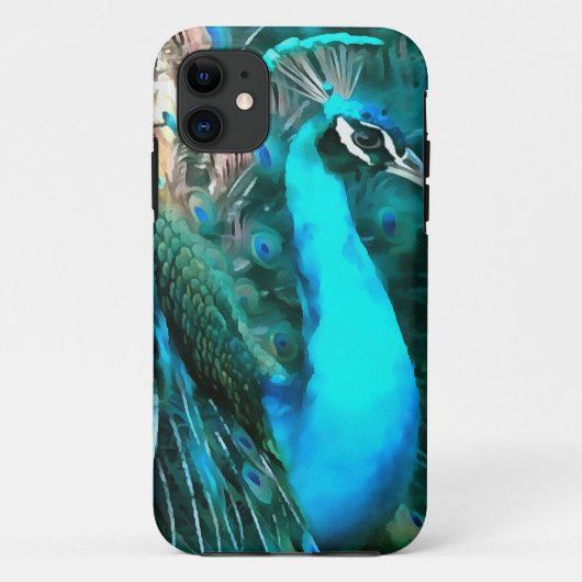 Blauer Pfau in lebendigem Blau mit gefangenen Schw Case-Mate iPhone Hülle (Rückseite)