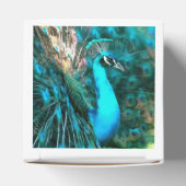 Blauer Pfau in lebendigem Blau mit gefangenen Schw Geschenkschachtel (Oben)