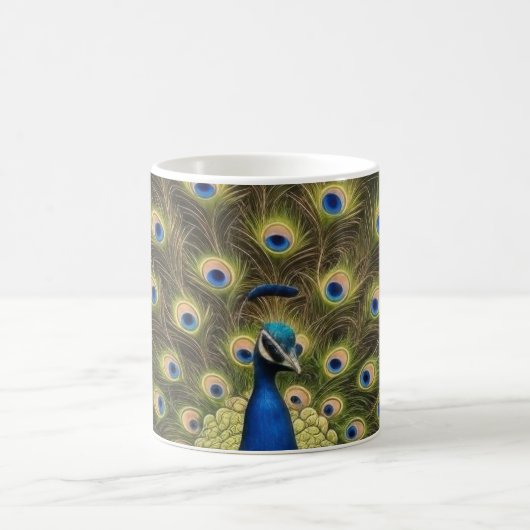 Blauer Pfau Kaffeetasse (Mittel)
