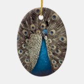 Blauer Pfau Keramik Ornament (Vorne)