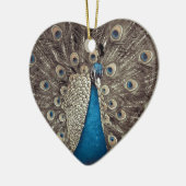 Blauer Pfau Keramik Ornament (Links)
