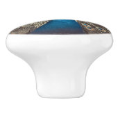 Blauer Pfau Keramikknauf (Seitenansicht)