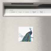 Blauer Pfau mit schönen Schwanzfedern Magnet (In Situ (Geschirrspüler))