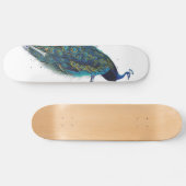Blauer Pfau mit schönen Schwanzfedern Skateboard (Horizontal)