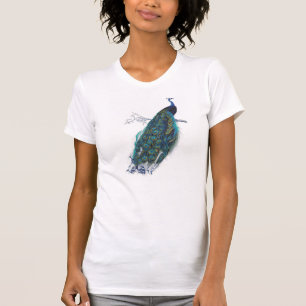 Blauer Pfau mit schönen Schwanzfedern T-Shirt