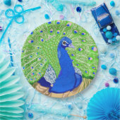 Blauer Pfau Pappteller (Party)