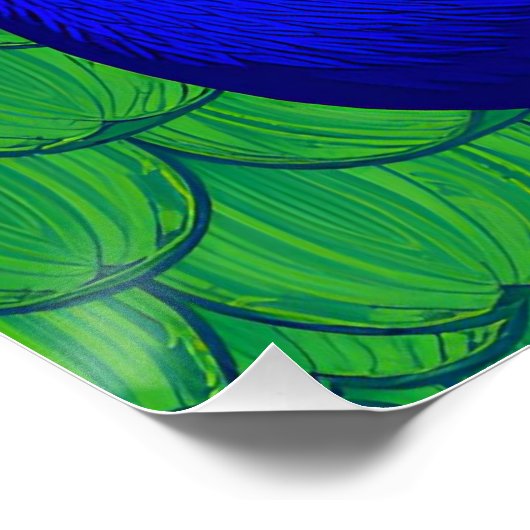 Blauer Pfau Poster (Ecke)