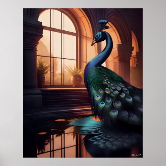 Blauer Pfau Poster (Vorne)