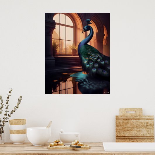Blauer Pfau Poster (Küche)