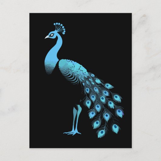 Blauer Pfau Postkarte (Vorderseite)