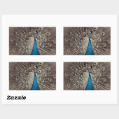 Blauer Pfau Rechteckiger Aufkleber (Blatt)