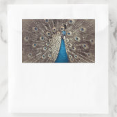 Blauer Pfau Rechteckiger Aufkleber (Tasche)