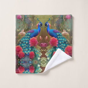 Blauer Pfau, Rosengarten Badhandtuch Set
