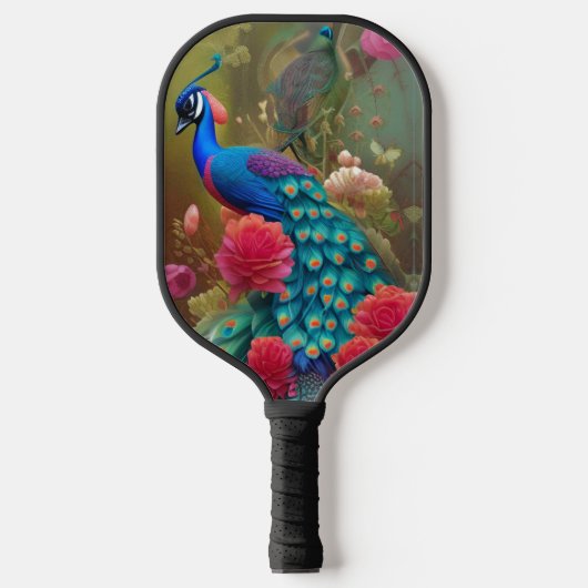 Blauer Pfau, Rosengarten Pickleball Schläger (Vorderseite)