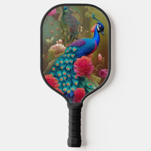 Blauer Pfau, Rosengarten Pickleball Schläger (Rückseite)
