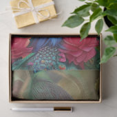 Blauer Pfau, Rosengarten Seidenpapier (Geschenk)