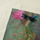 Blauer Pfau, Rosengarten Strandtuch (Beispiel)