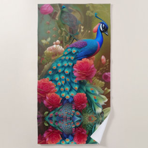 Blauer Pfau, Rosengarten Strandtuch