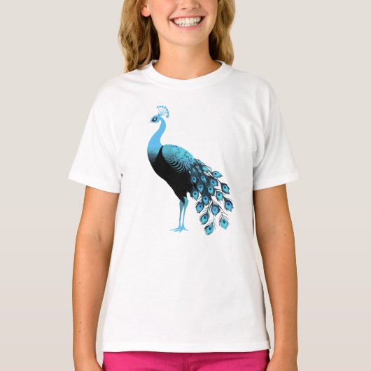 Blauer Pfau T-Shirt (Vorderseite)