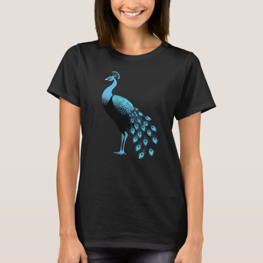 Blauer Pfau T-Shirt (Vorderseite)