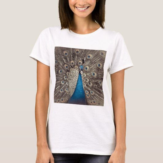 Blauer Pfau T-Shirt (Vorderseite)