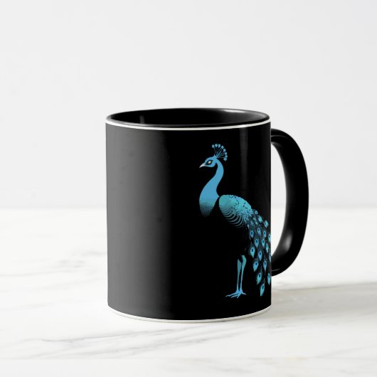 Blauer Pfau Tasse (VorderseiteRechts)
