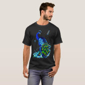 Blauer Pfau und Libellen T-Shirt (Vorne ganz)
