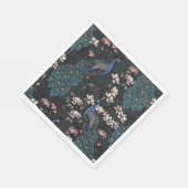 Blauer Pfau und Magnolienschwarz Serviette (Ecke)
