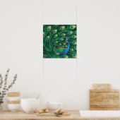 Blauer Pfau Vogel Poster (Küche)