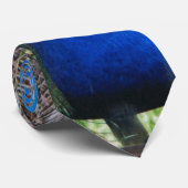 Blauer Pfau-volles Gefieder Krawatte (Gerollt)