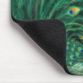 Blauer Pfauen Vogel Mousepad (Ecke)