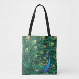Blauer Pfauen Vogel Tasche