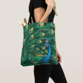 Blauer Pfauen Vogel Tasche (Von Nahem)