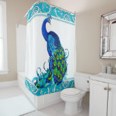 Blauer Pfauenduschvorhang Duschvorhang (Beispiel)