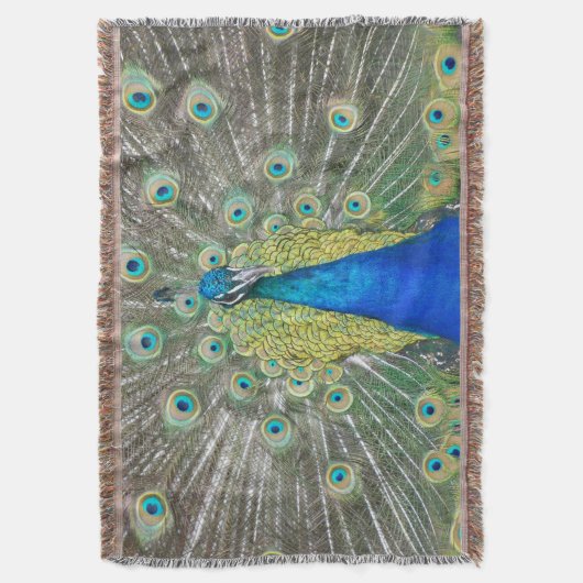 Blauer Pfauenfeder Decke (Vorderseite Vertikal)