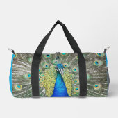Blauer Pfauenfeder Duffle Bag (Vorderseite)