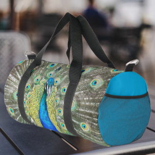 Blauer Pfauenfeder Duffle Bag
