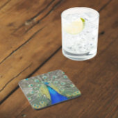 Blauer Pfauenfeder Getränkeuntersetzer