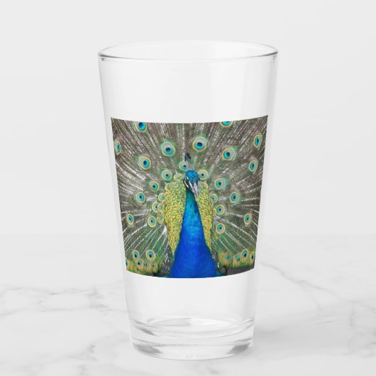 Blauer Pfauenfeder Glas (Vorderseite)