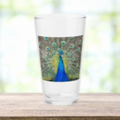Blauer Pfauenfeder Glas