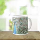 Blauer Pfauenfeder Jumbo-Tasse
