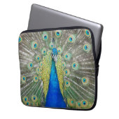 Blauer Pfauenfeder Laptopschutzhülle (Vorderseite Links)