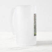 Blauer Pfauenfeder Mattglas Bierglas (Vorderseite Links)